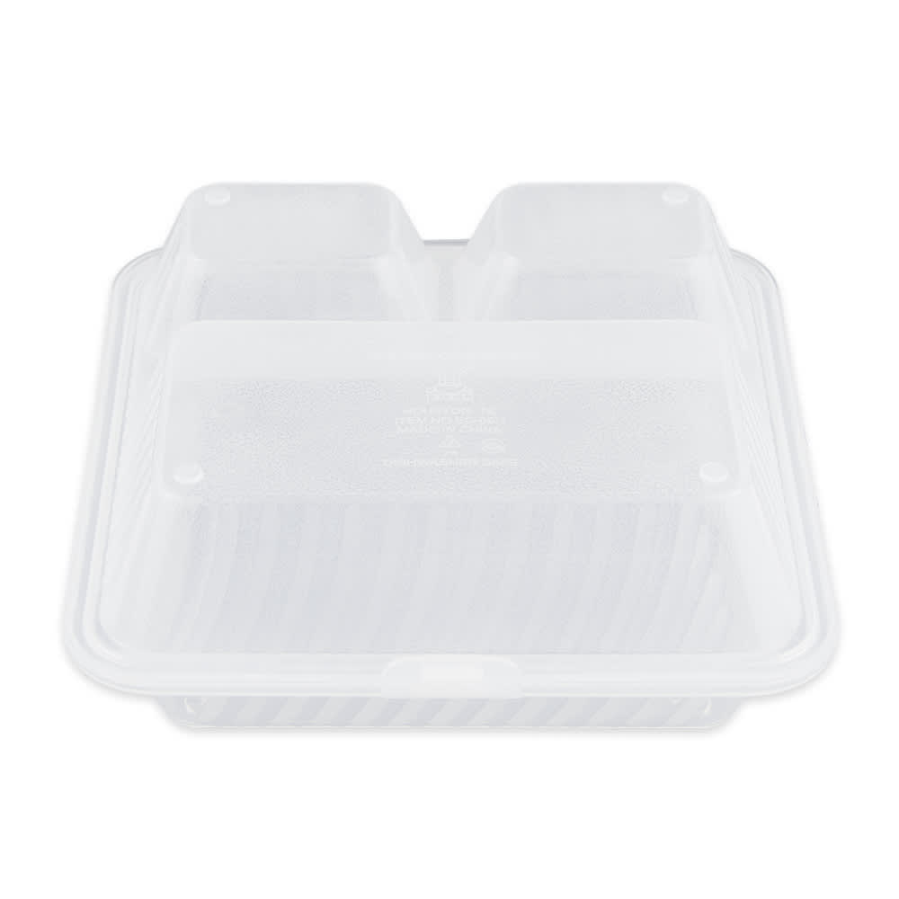 G.E.T. 1 Compartment Clear Polypropylene Eco-Takeout Container - 9L x 9W  x 3 1/2H