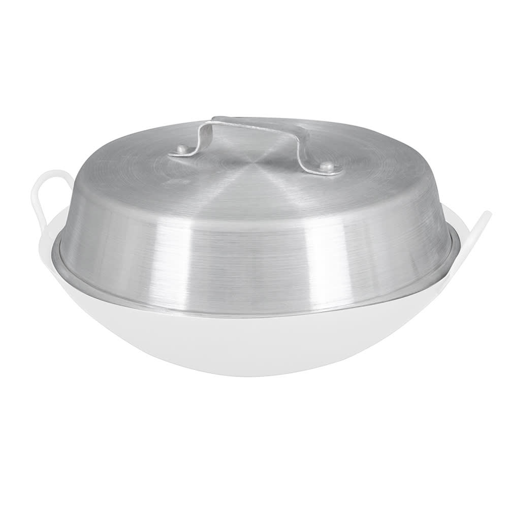 Winco WKCS-18 17-3/4 Stainless Steel Wok Cover with Handle