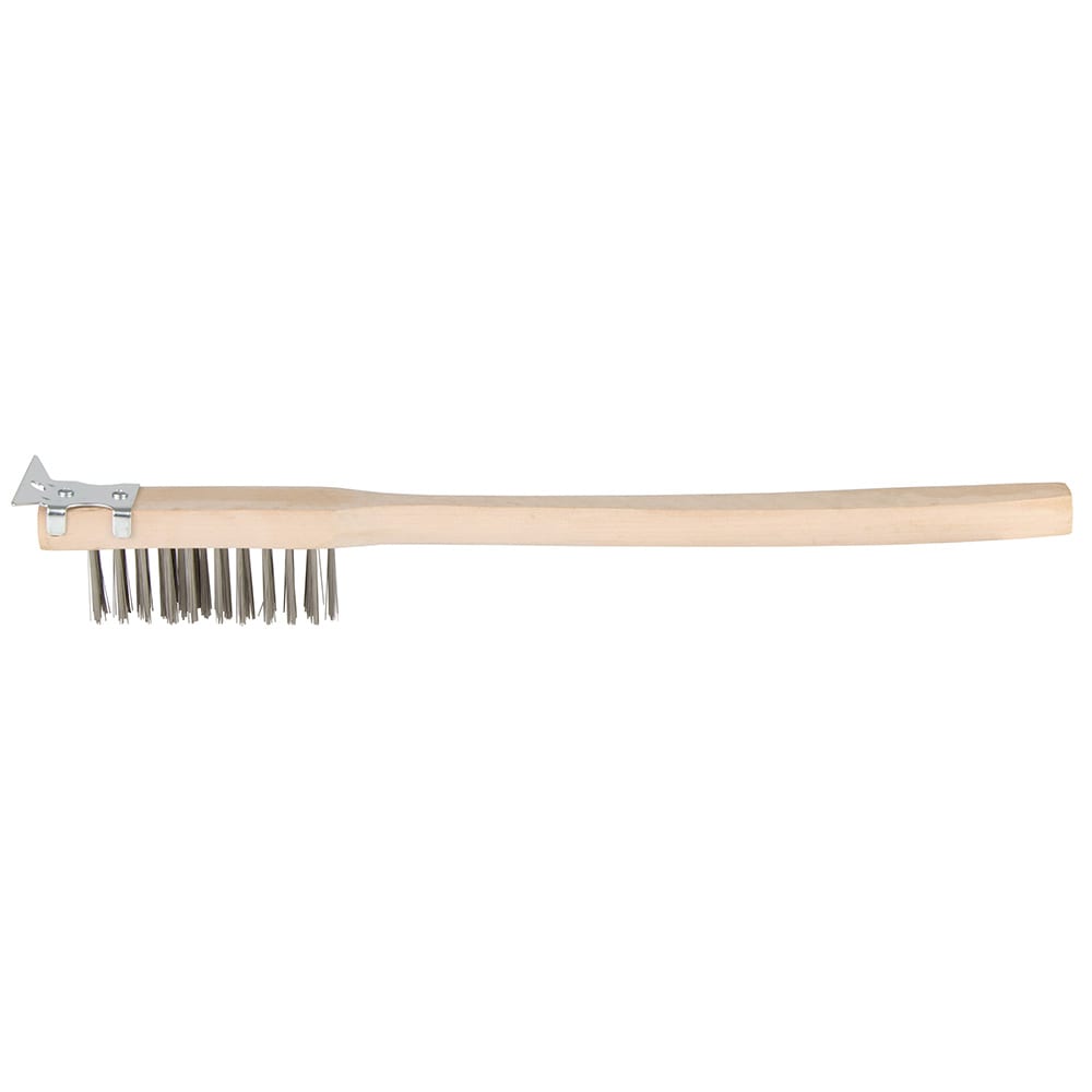 370-BRW20HD 20" Wire Brush with Scraper - Stainless/Wood