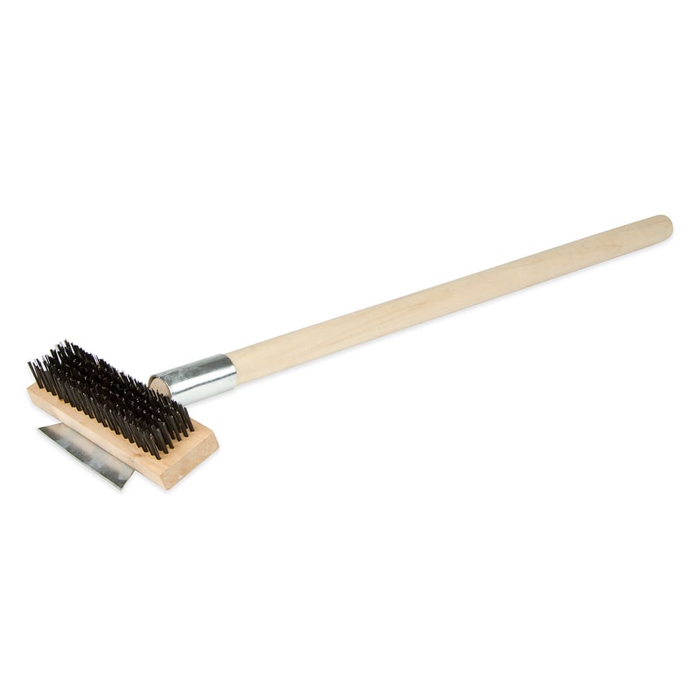 370-BRW27HD 24" Grill Brush with Scraper - Stainless/Wood
