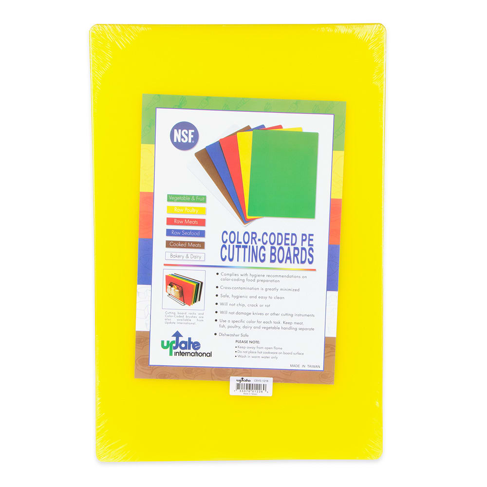 370-CBYE1218 Poly Cutting Board - 12x18x1/2" Yellow