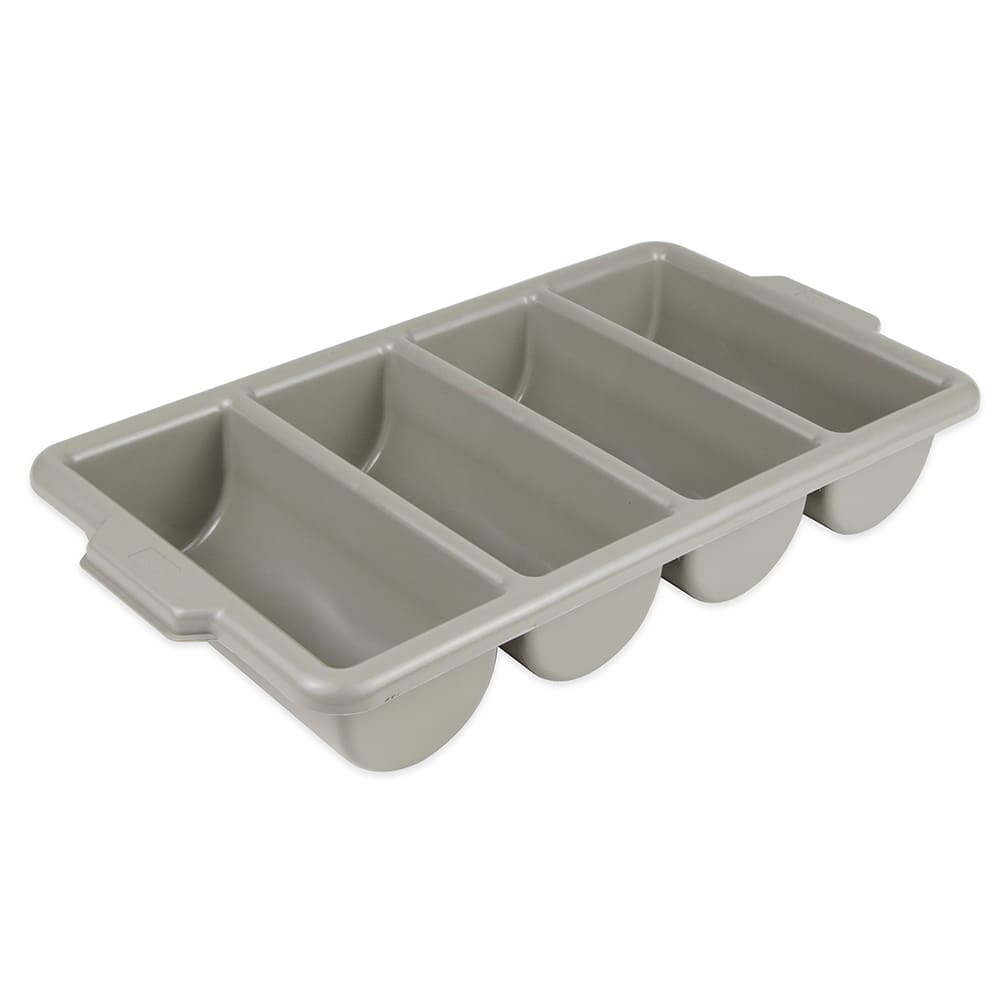 370-CUT4PPN 4 Compartment Cutlery Bin - Plastic, Gray