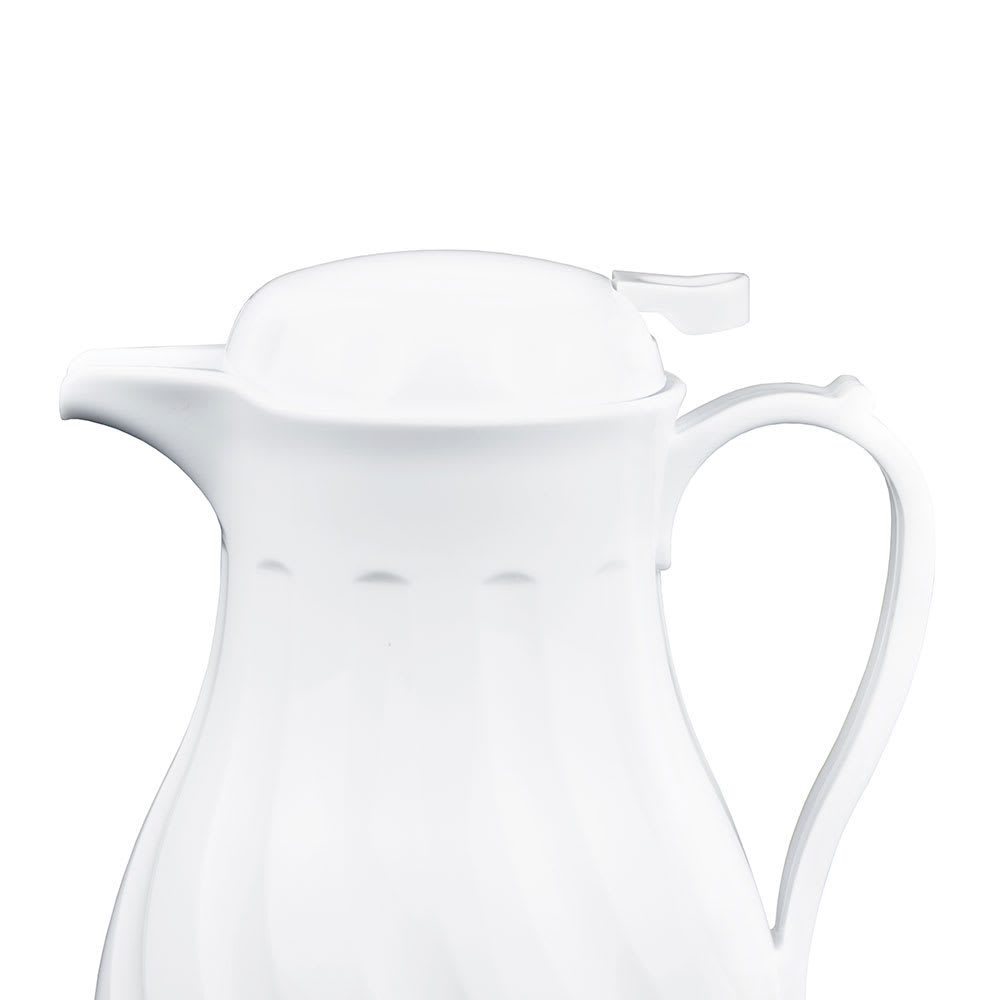 370-F302260 64 oz Beverage Server - Push Button Top, White