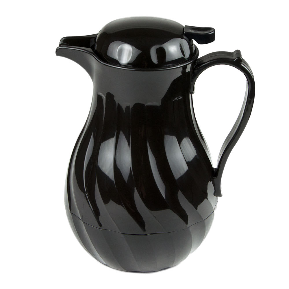370-FB302260 64 oz Beverage Server - Push Button Top, Black
