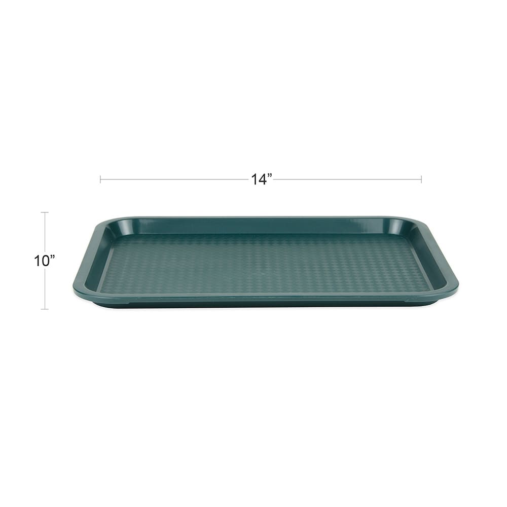370-FFT1014GR Plastic Fast Food Tray - 14"L x 10"W, Green