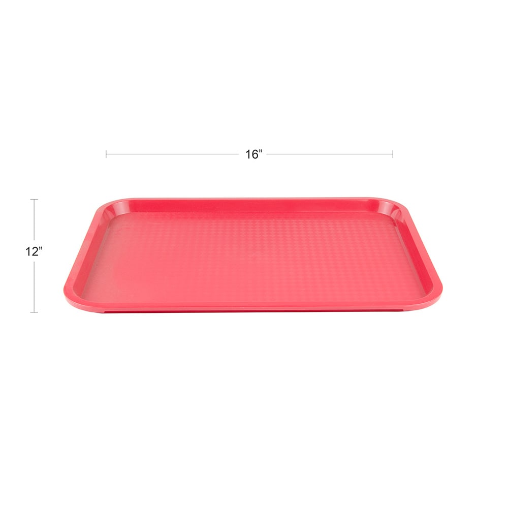 370-FFT1216RD Plastic Fast Food Tray - 16"L x 12"W, Red