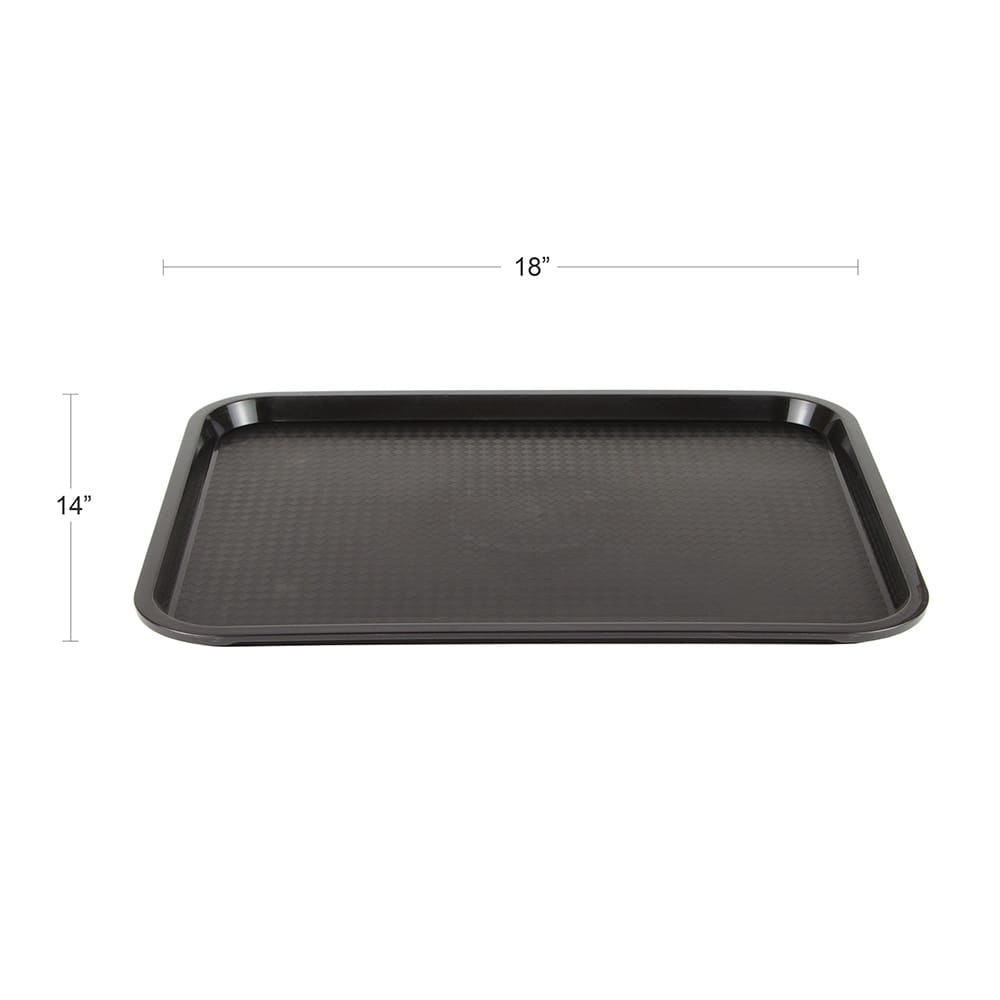 370-FFT1418BK Plastic Fast Food Tray - 18"L x 14"W, Black