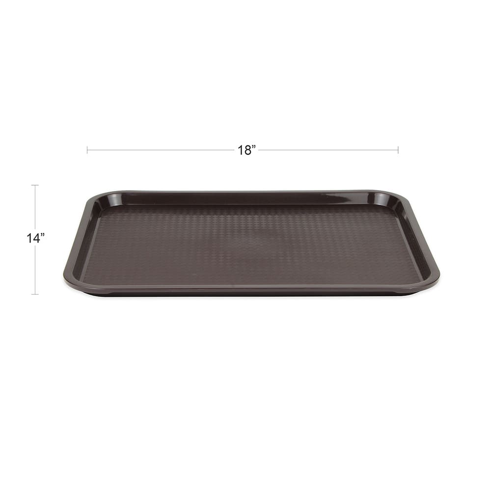 370-FFT1418BR Plastic Fast Food Tray - 18"L x 14"W, Brown