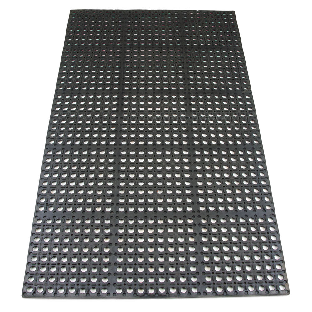 370-FMHD35B 3/4" Rectangular Anti-Fatigue Floor Mat - Slip-Resistant, 3x5' Black
