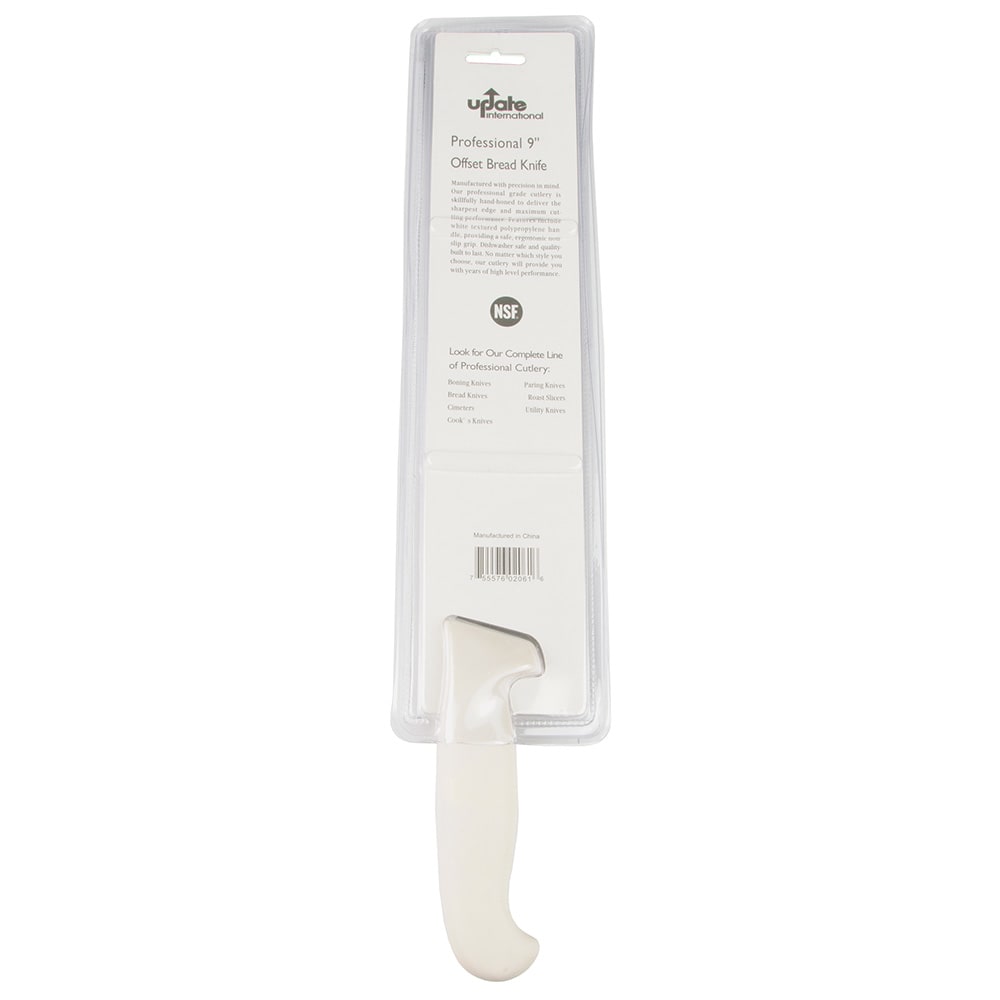 370-KP05 9" Offset Bread Knife - German Carbon Stainless Steel, White Handle