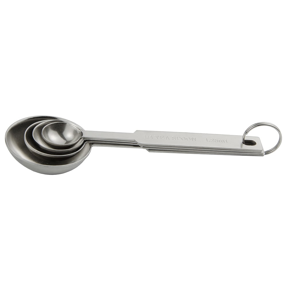 370-MEASPDX 4 Piece Deluxe Measuring Spoon Set - Stainless