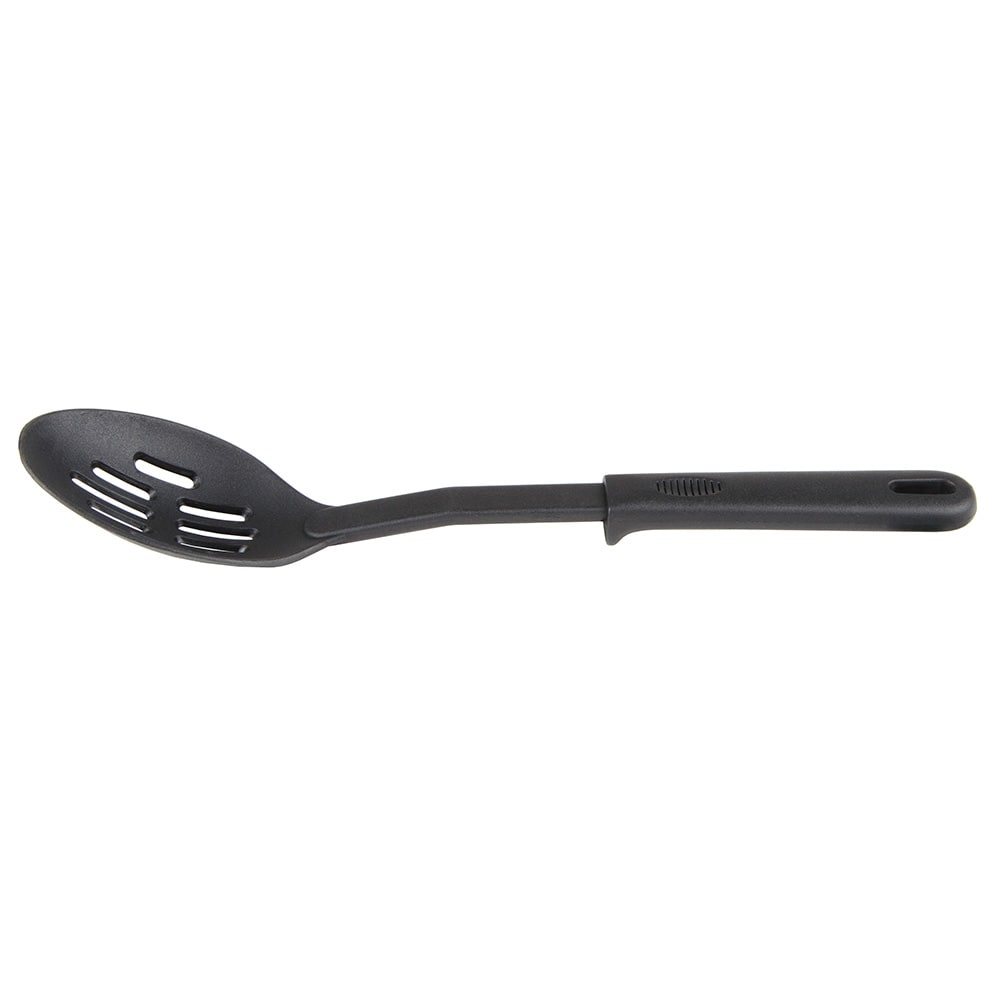 370-NKU02 12 1/8" Slotted Serving Spoon - Black Nylon