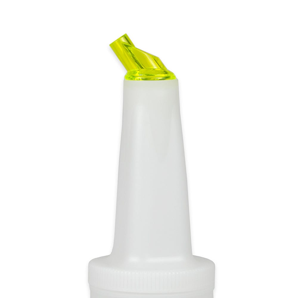 370-PBY10 1 qt  Flow-N-Store Pour Bottle - Yellow Lid/Spout