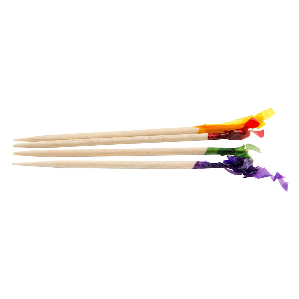 370-PCF68 2 17/25" Wood Frill Pick, Assorted Colors
