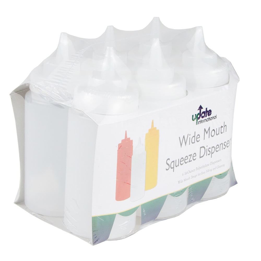 370-SBC16W 16 oz Clear Squeeze Bottle w/ Wide Mouth