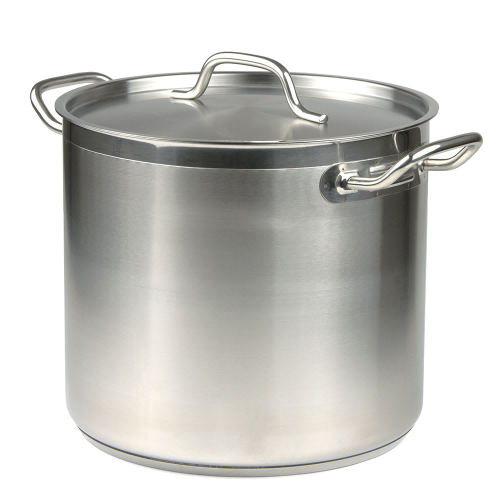 370-SPS16 16 qt Stainless Steel Stock Pot w/ Cover - Induction Ready