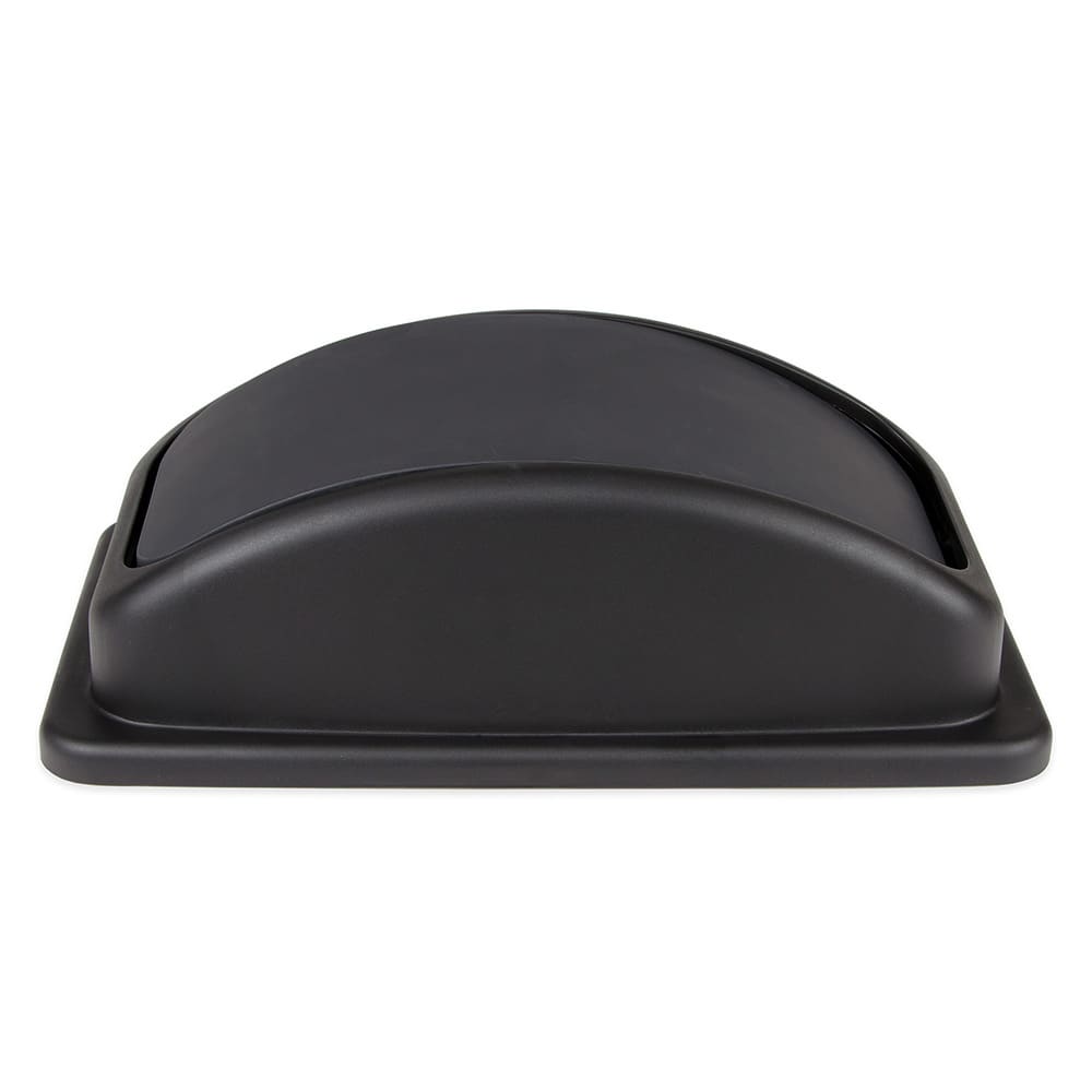 370-SSCL23BK Rectangle Dome Trash Can Lid - Plastic, Black