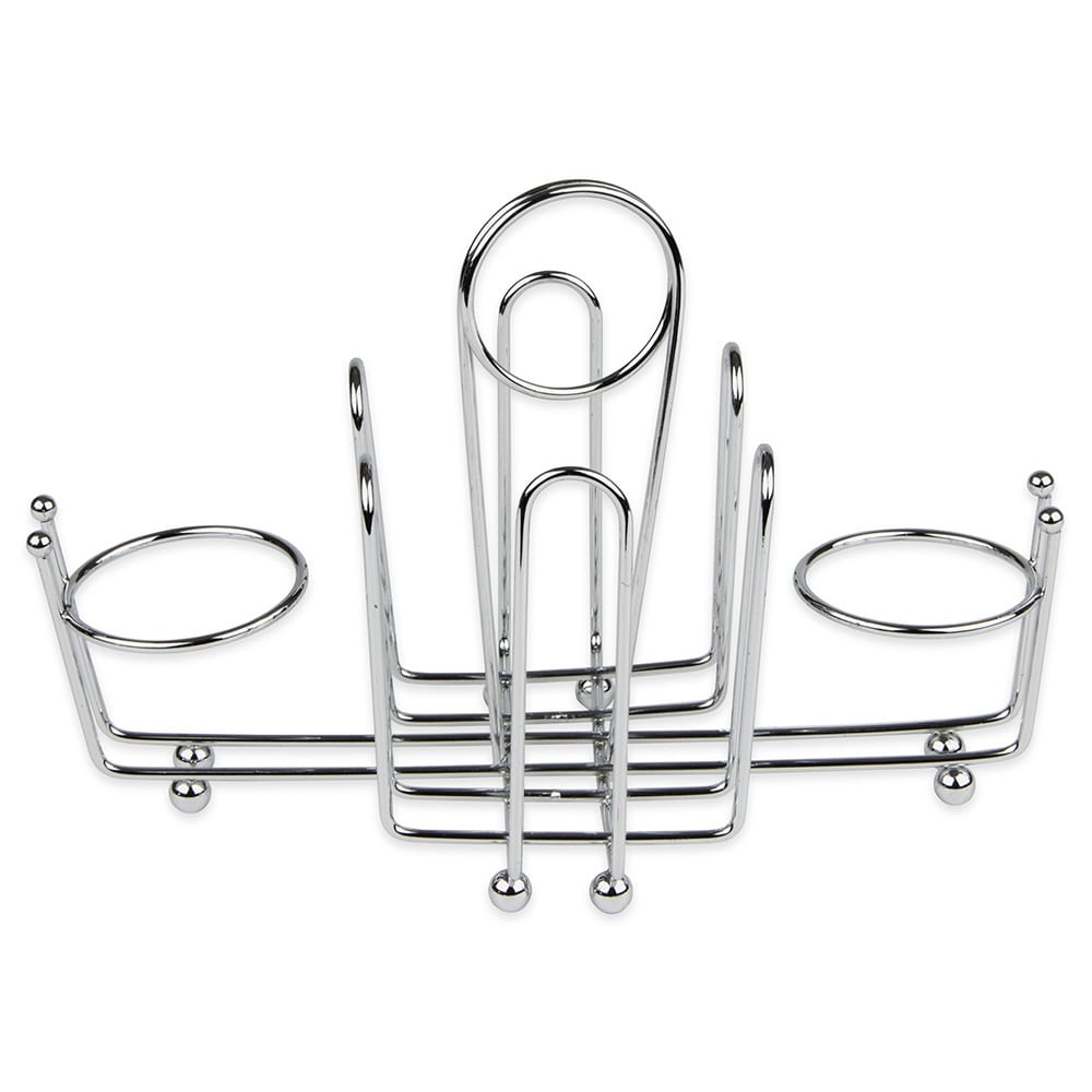 370-SUSKHDR Wire Condiment Rack w/ (4) Compartments, Chrome Plated