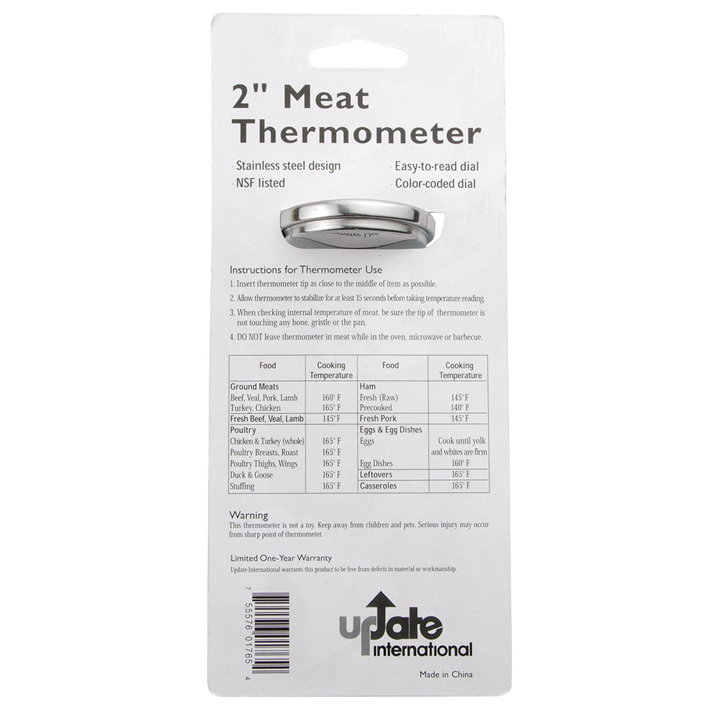 370-THM20 2" Dial Type Meat Thermometer w/ 5 1/8" Stem, 130 to 190 Degrees F