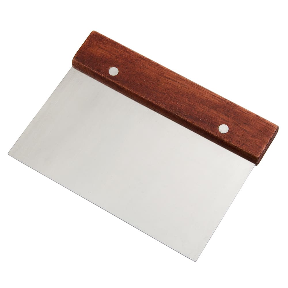 370-WDS36 Dough Scraper w/ Wood Handle - 6" x 3", Stainless Steel