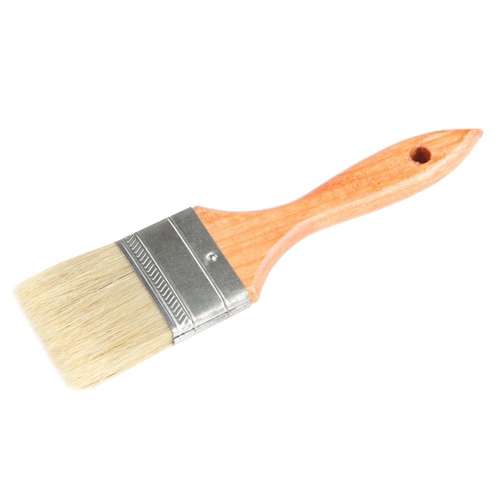 370-WPBM20 2" Flat Pastry Brush - Boar Bristles, Metal Ferrule, Wood Handle