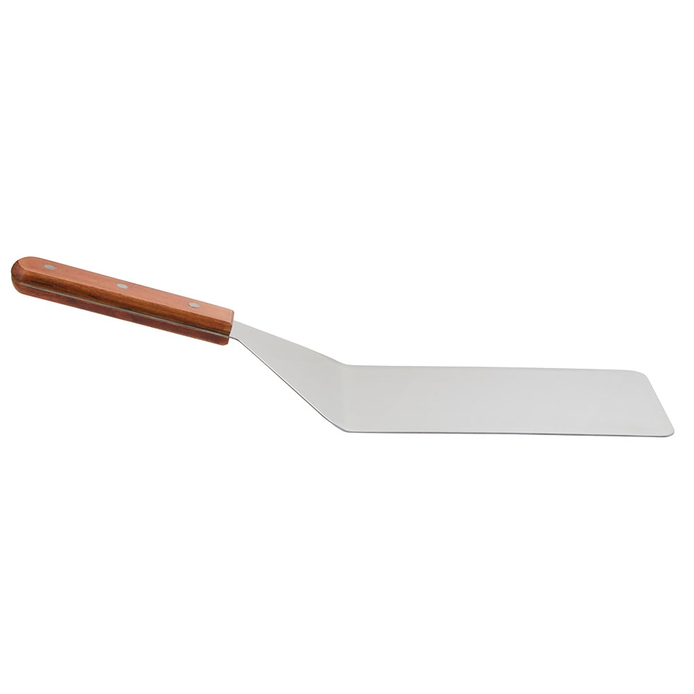 370-WTSD48 8" Solid Turner - Cutting Edge, Wood Handle, Stainless