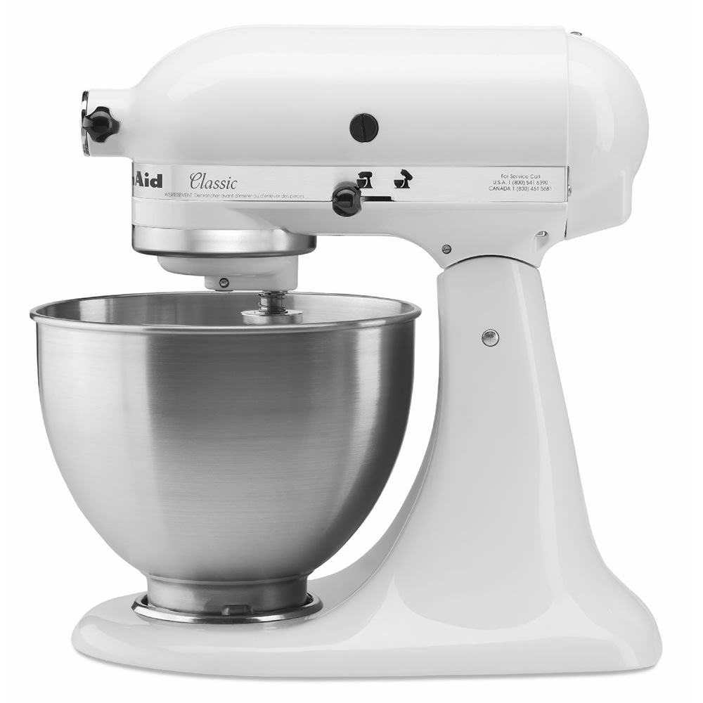 KitchenAid® K45SSWH Classic Series Mixer with 4-1/2 Qt. S/S Bowl