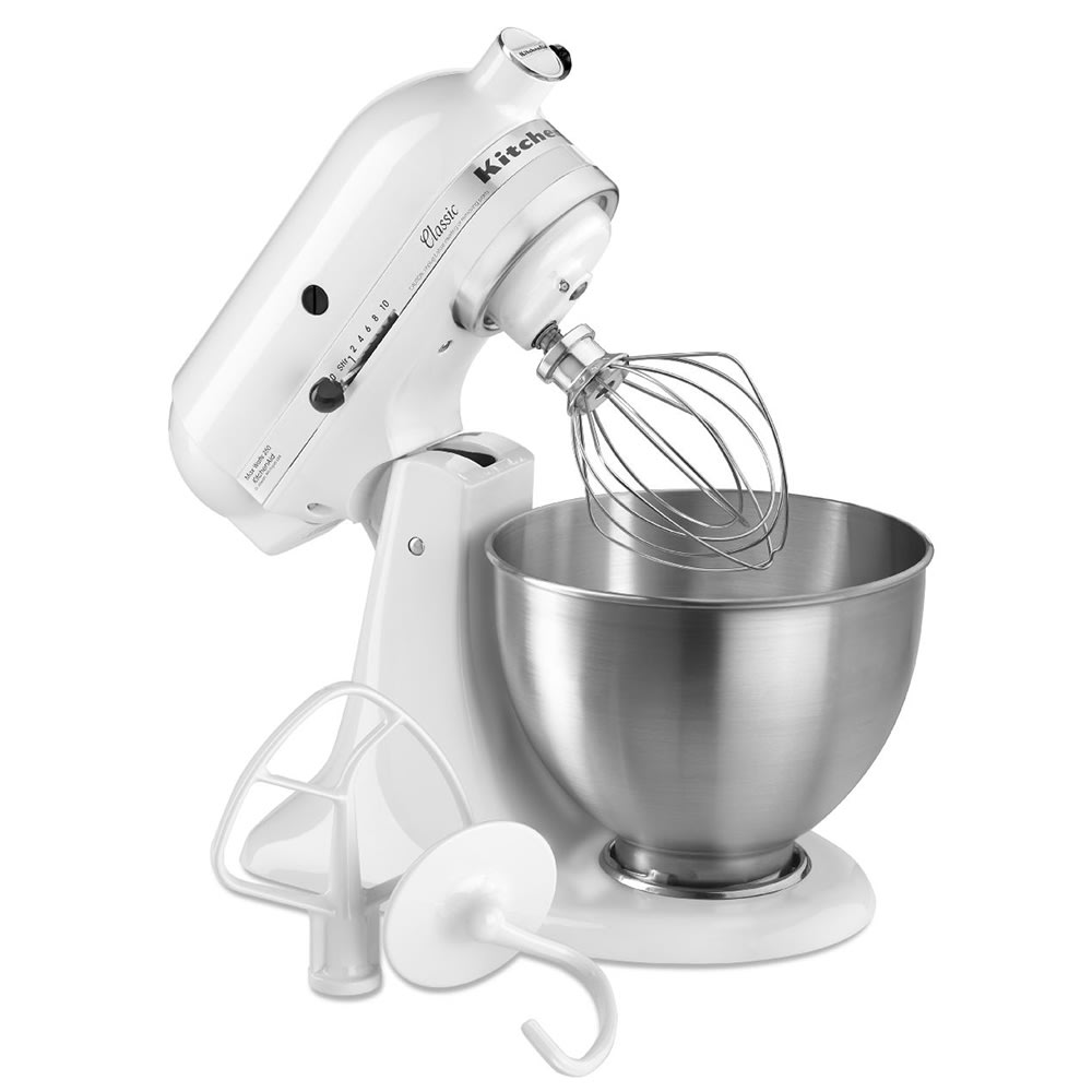 Kitchenaid Classic Stand Mixer 4.5 qt. 10 Stainless Steel White