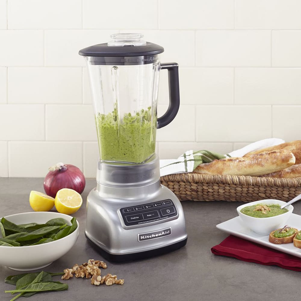 KitchenAid KSB1575MC 5 Speed Countertop Blender w/ 60 oz Pitcher, Metallic Chrome