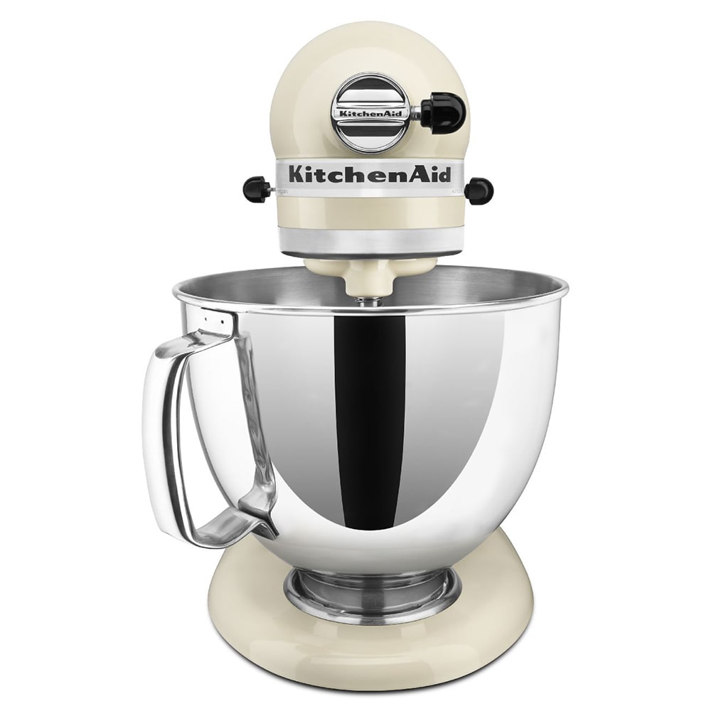 KitchenAid KSM150PSMH 10 Speed Stand Mixer w/ 5 qt Stainless Bowl &  Accessories, Milkshake White