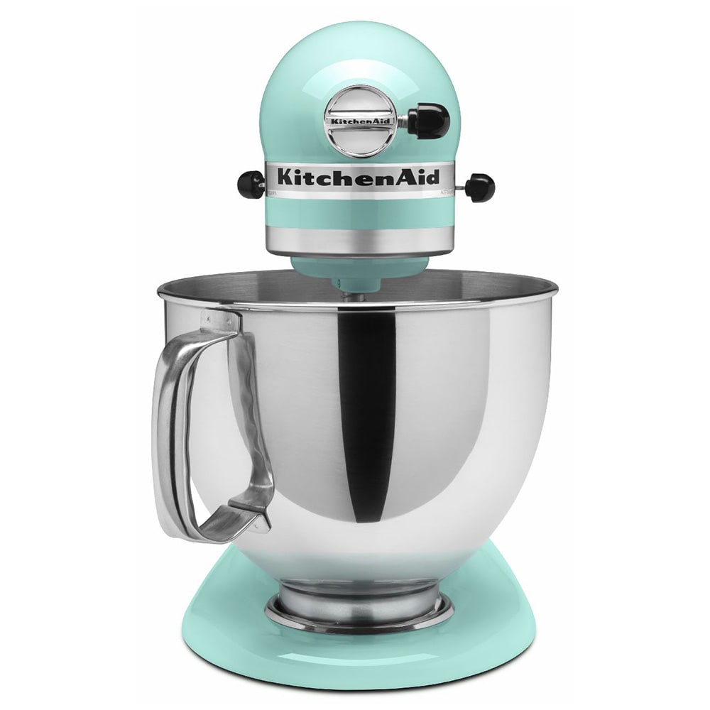 KitchenAid KSM150PSIC 10 Speed Stand Mixer w/ 5 qt Stainless Bowl &  Accessories, Ice Blue