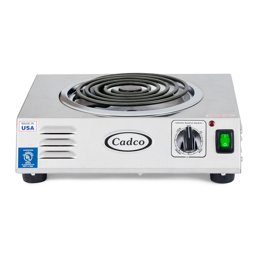 Cadco CSR-1T Portable Hot Plate, countertop, electric, (1) 6 tubular burner,  Robertshaw thermostat with infinite heat control, signal light, on/off