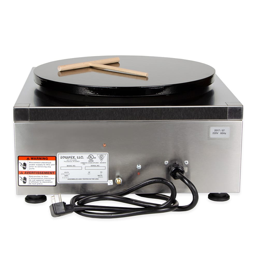 Equipex 350E 13 3/4" Single Crepe Maker w/ Cast Iron Plate, 208v/1ph