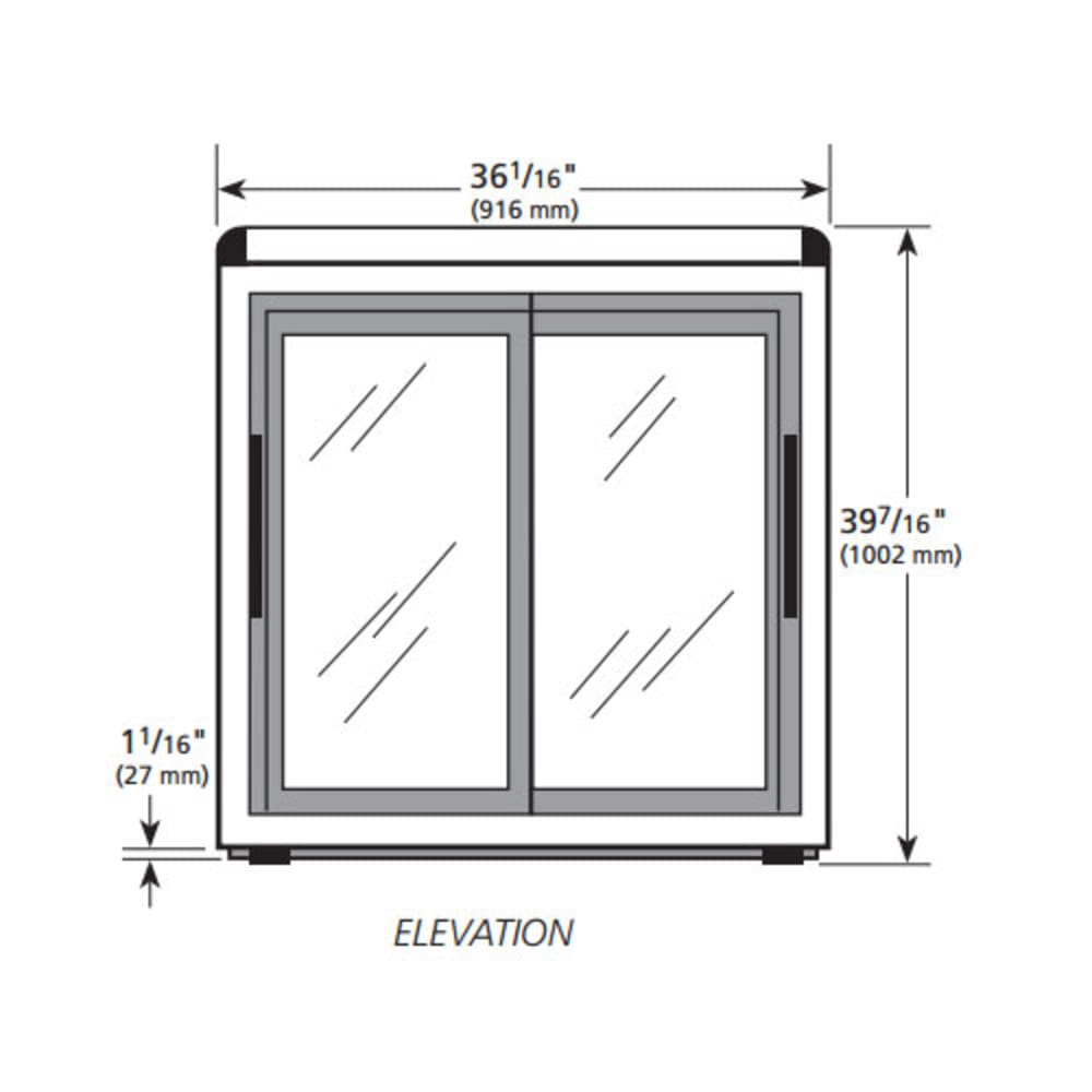 598-GDM9 36" Countertop Refrigerator w/ Front Access - Sliding Door, White, 115v