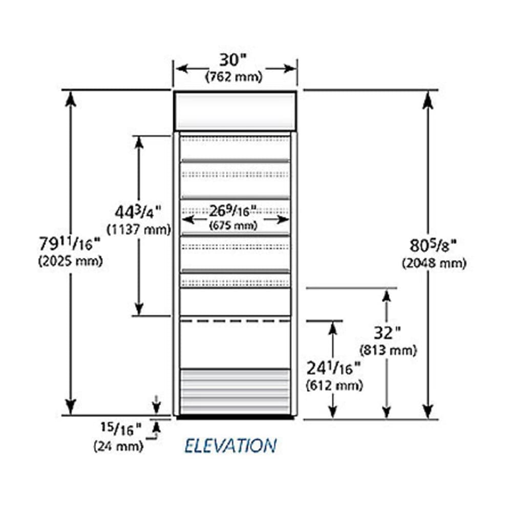 598-TAC30 30" Vertical Open Air Cooler w/ (5) Levels, White, 115v