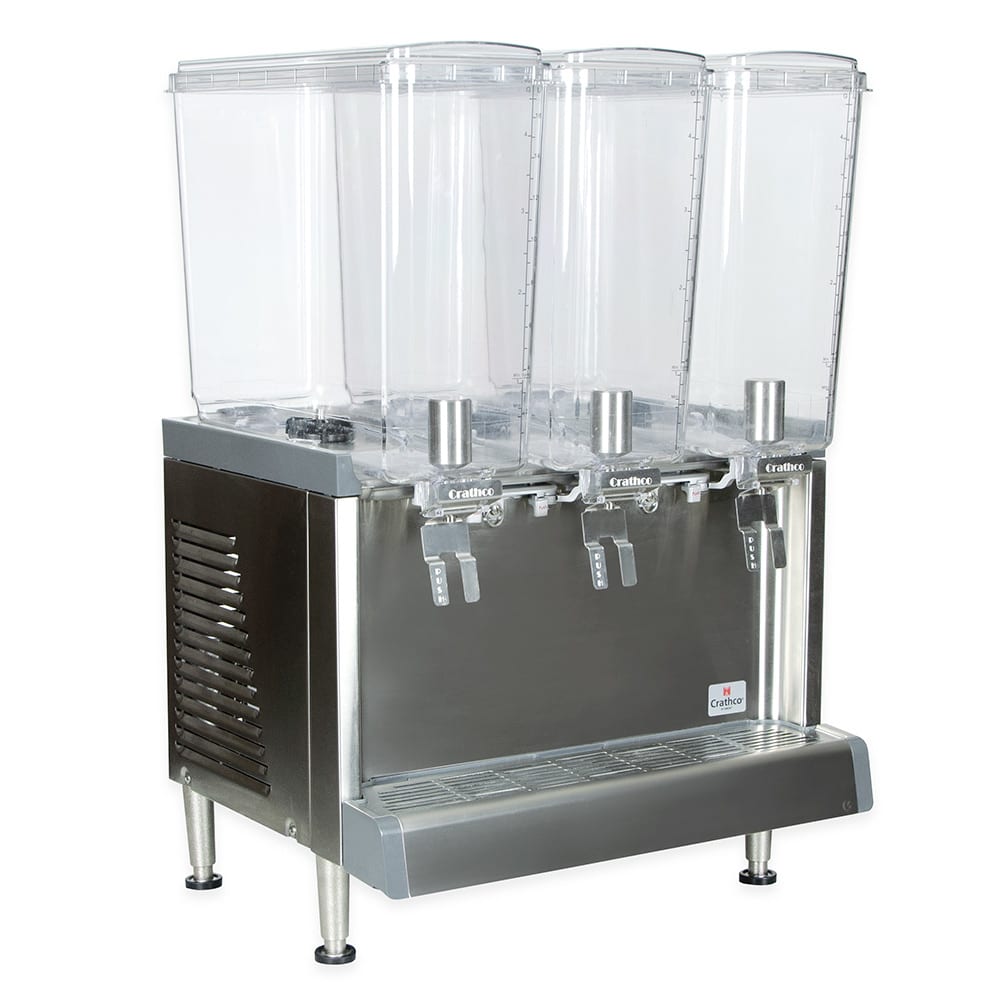 CRATHCO CS-3L-16 REFRIGERATED DRINK JUICE LEMONADE DISPENSER W/ 3- 4 ¾ GAL  BOWLS