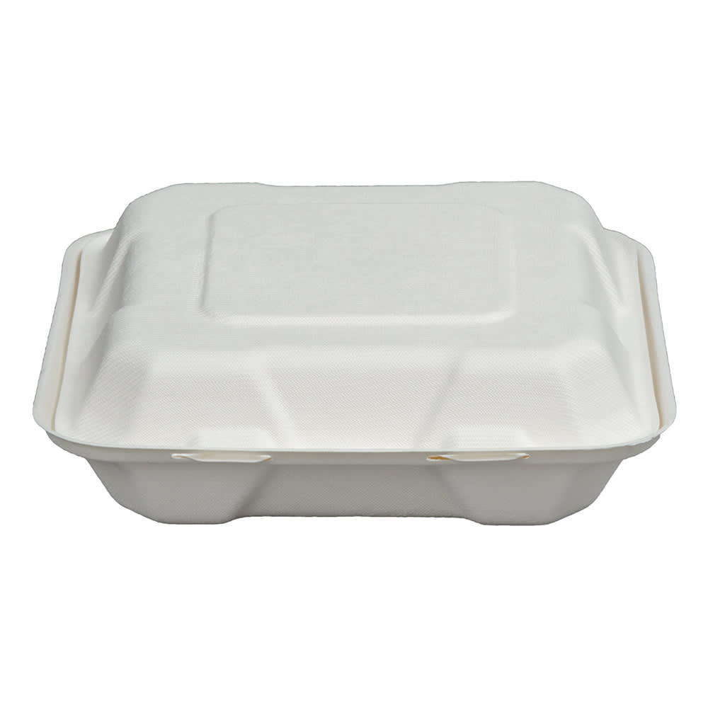 Genpak SN270 13 x 10 x 3 White Foam Container with Hinged Lid - 200/Case