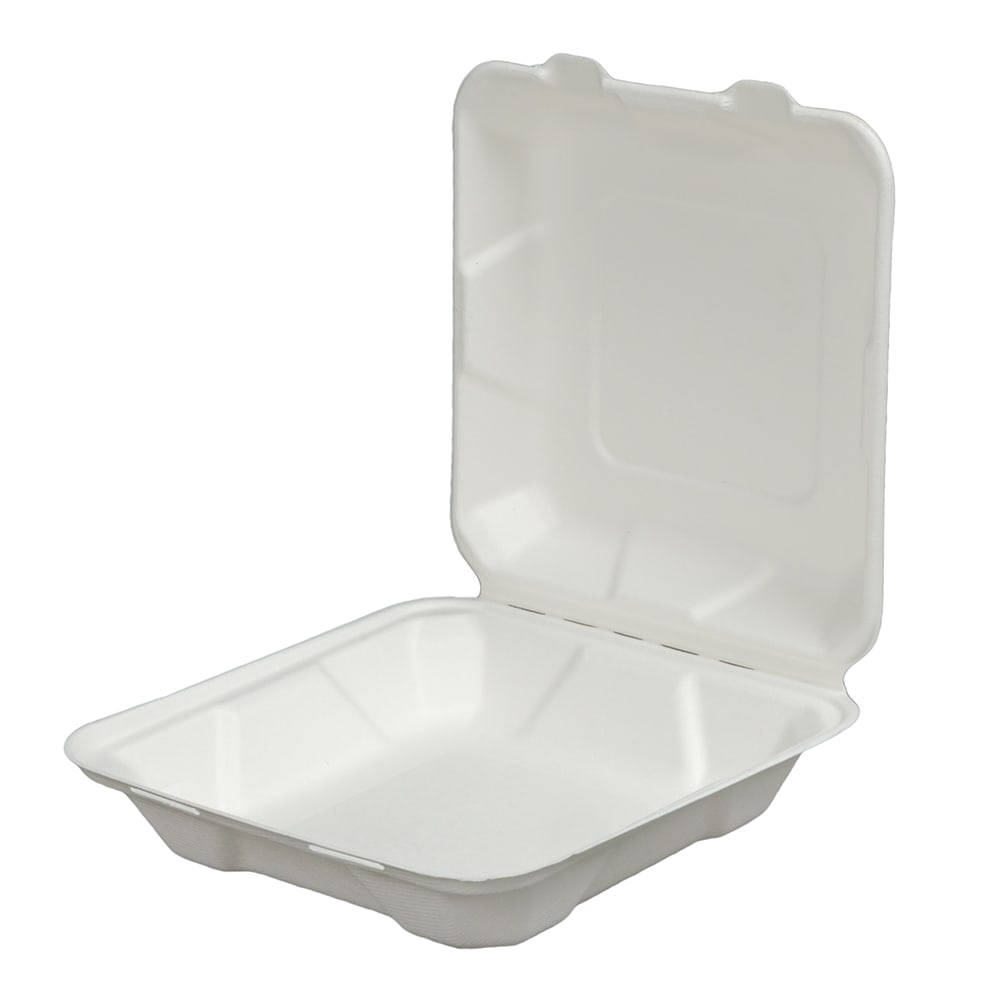 Choice 7 3/4 x 5 1/2 x 2 White Microwavable Folded Paper #2 Take-Out  Container - 200/Case