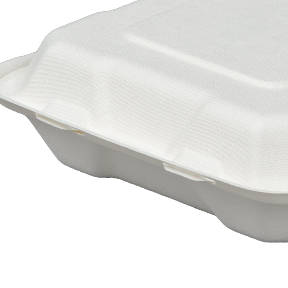 Genpak SN270 13 x 10 x 3 White Foam Container with Hinged Lid - 200/Case