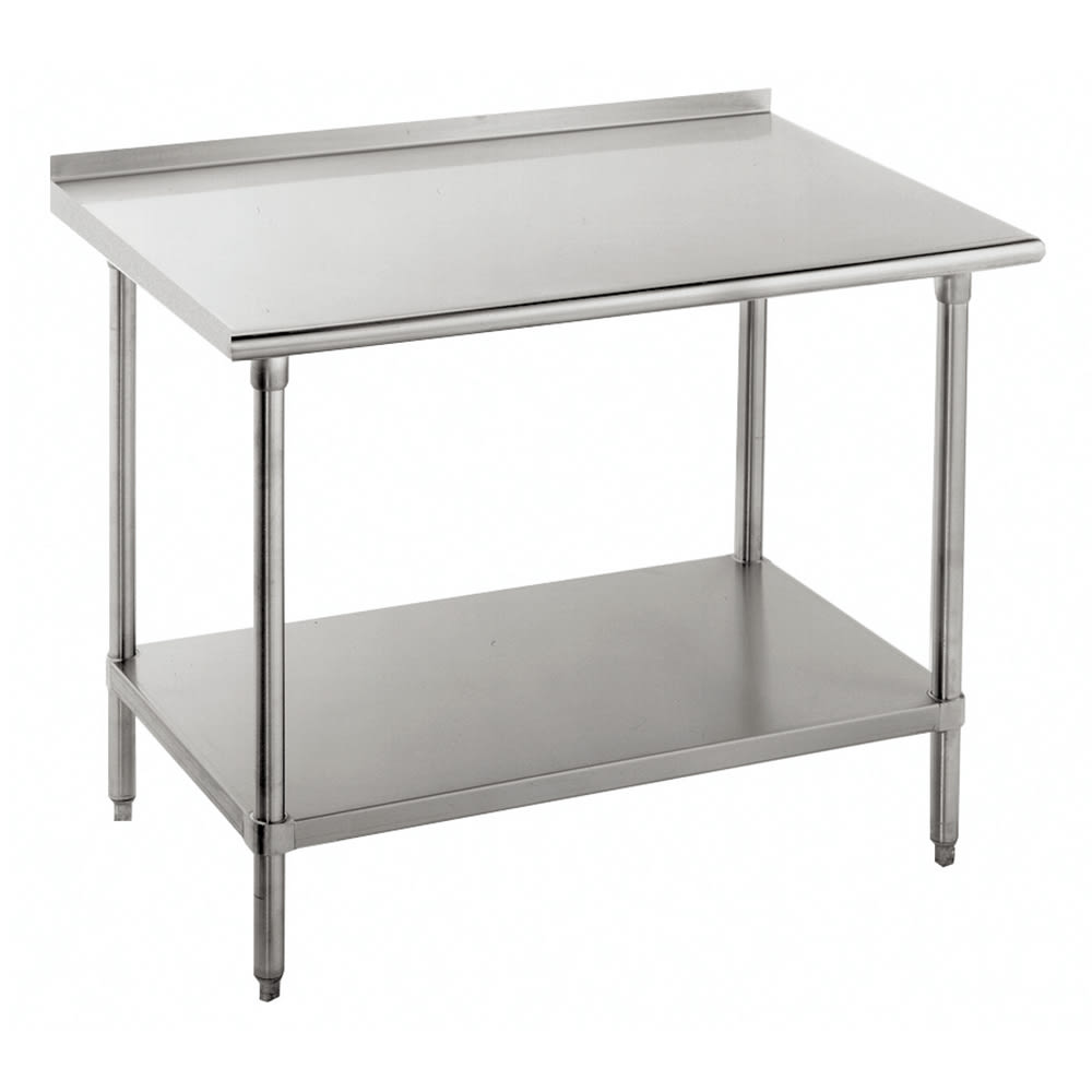 009-FAG302 24" 16 ga Work Table w/ Undershelf & 430 Series Stainless Top, 1 1/2" Ba...