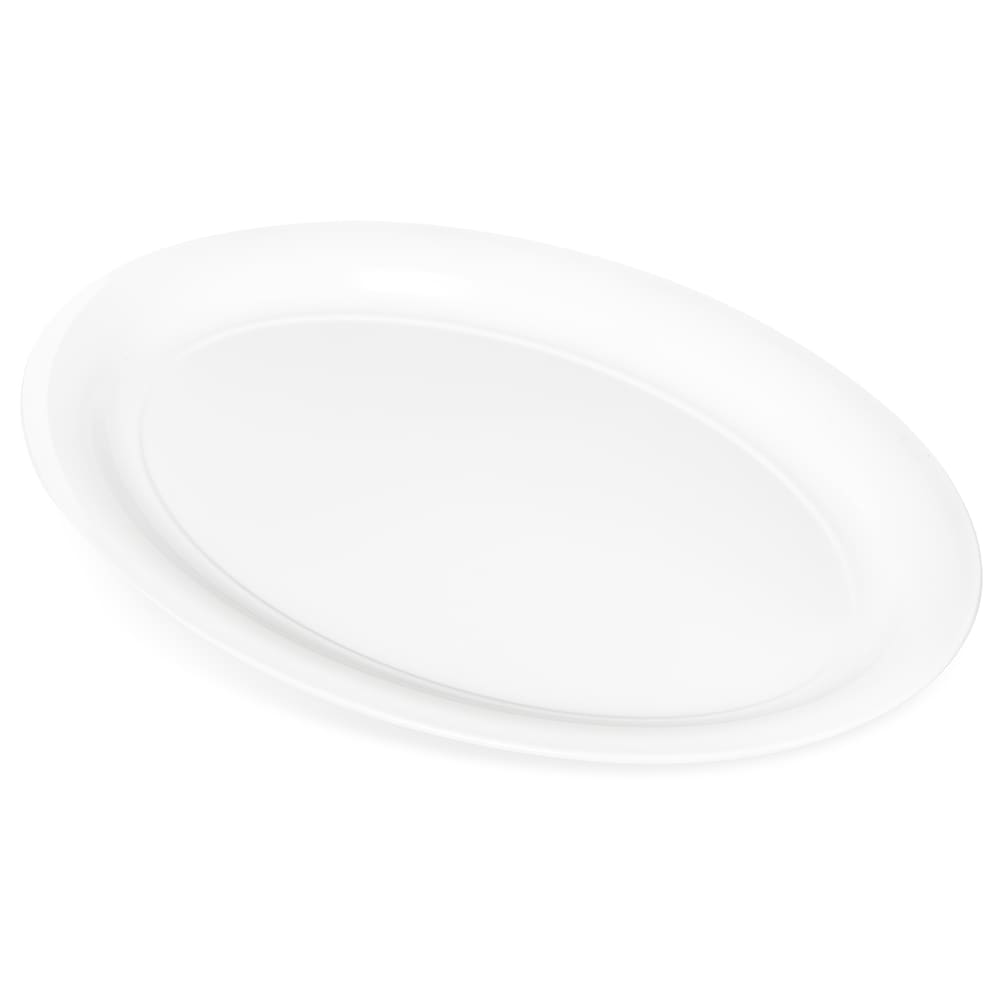 028-4384002 21" x 15" Oval Catering Platter - Melamine, White