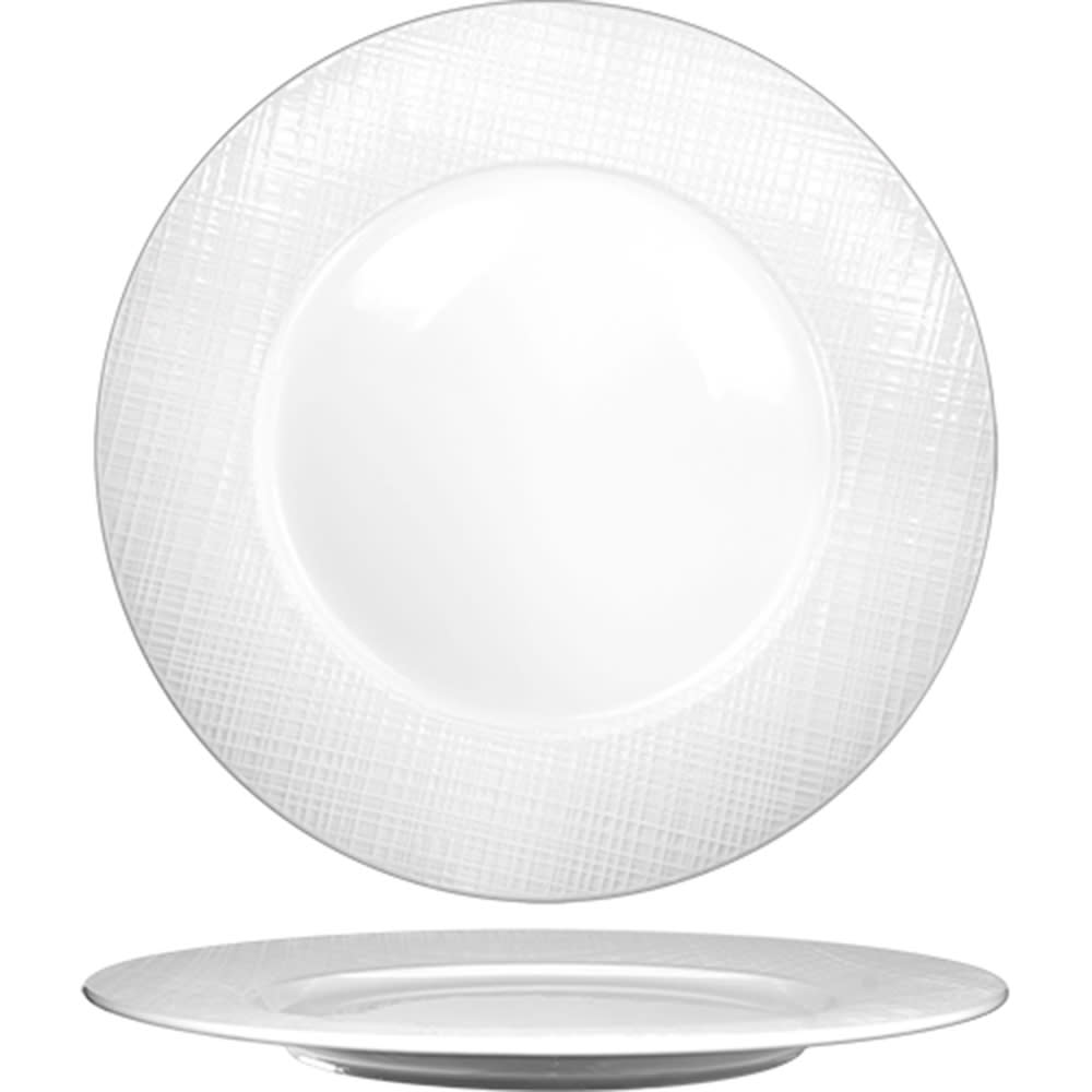 129-DR16 10 3/8" Round Dresden™ Plate - Porcelain, Bright White