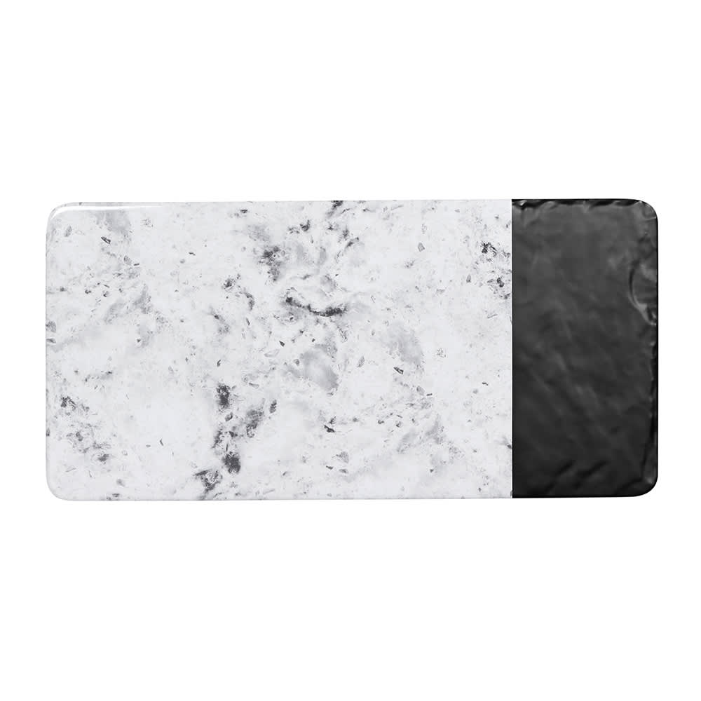 701-M714RCSMBH Rectangular Horizon Slate Serving Board - 14 1/4" x 7", Melamine, Black...