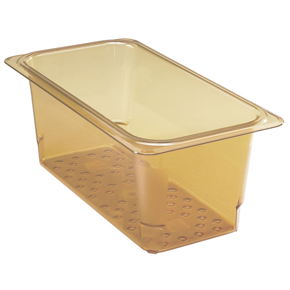 144-35CLRHP150 H-Pan Colander - 1/3 Size, 5"D, Amber