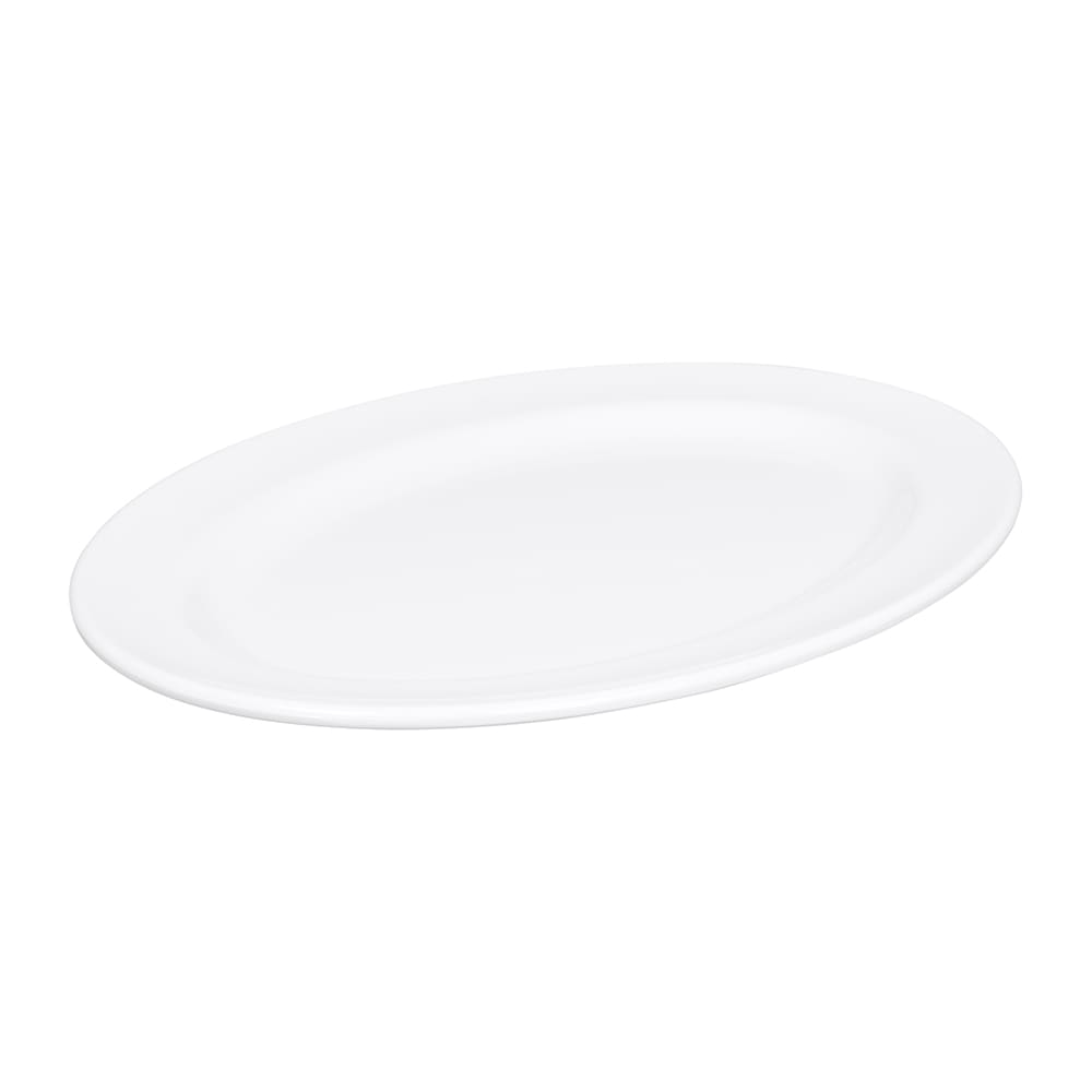 701-D1014OVW 14 1/2" x 10 1/2" Oval Merced Platter - Melamine, White