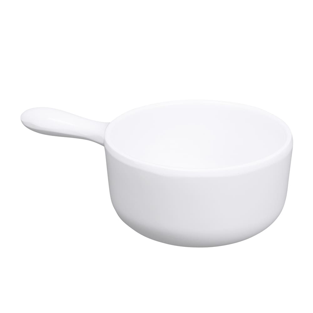 701-D10CW 10 oz Round French Casserole Dish w/ Handle - Melamine, White