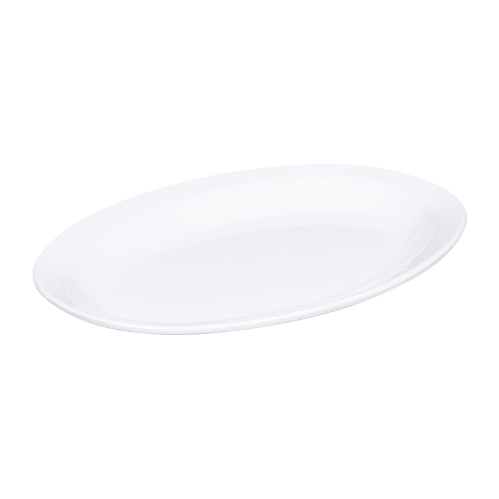 Elite Global Solutions B106OV-W Melamine Dinner Plate - 10" x 6 3/4", White