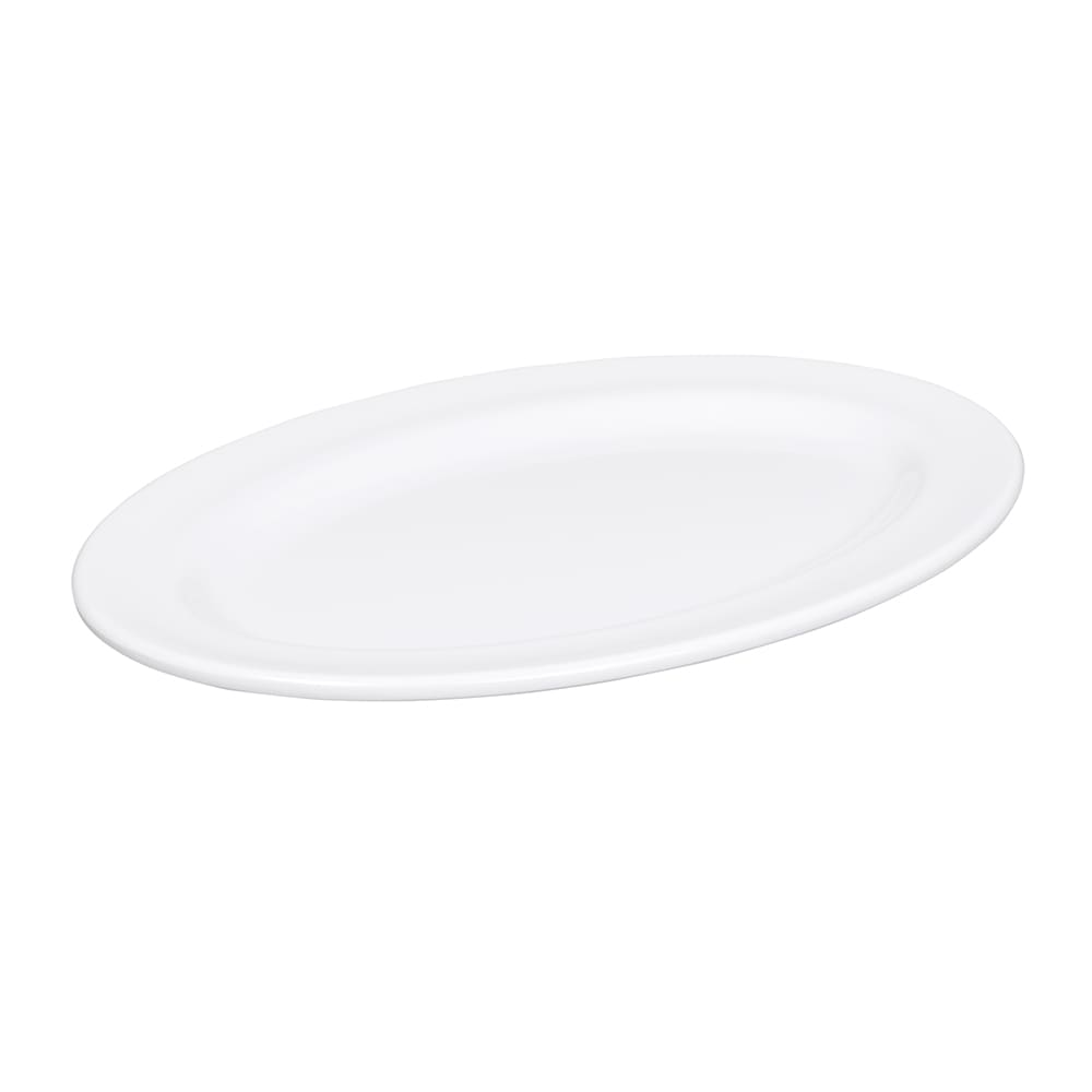 701-D812OVW 12 3/4" x 9 3/4" Oval Merced Platter - Melamine, White