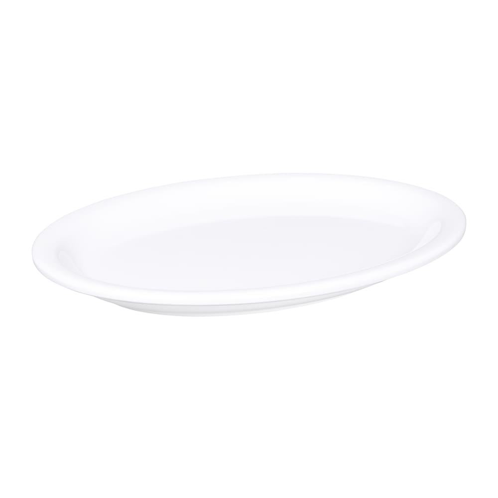 701-D75OVW 9 5/8" x 7 1/2" Oval Melamine Dinner Plate - White