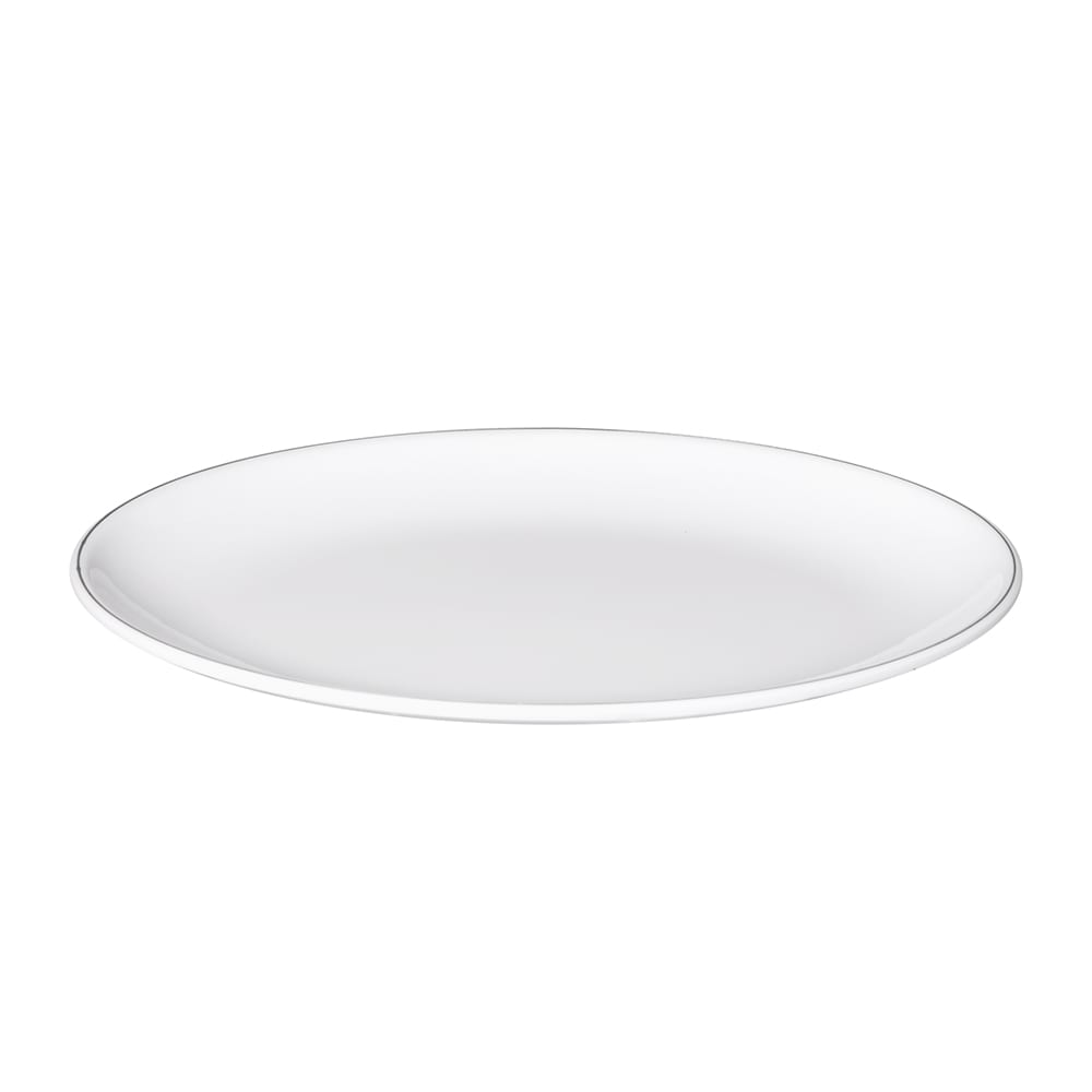 701-D2211LW 11" x 7 7/8" Oval Melamine Dinner Plate - White